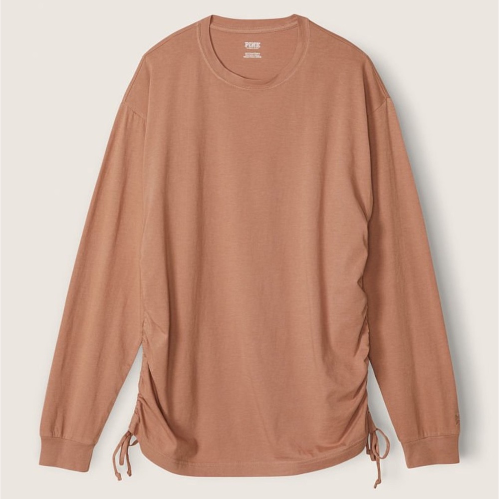 “PINK” Victoria’s Secret CAMPUS LONG SLEEVE RUCHED TEE!